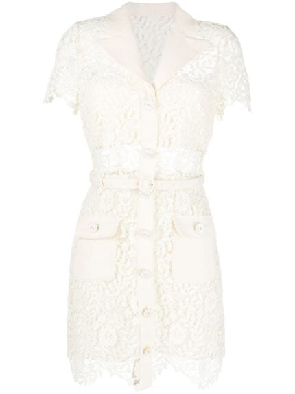 Cream Rose Lace Mini Dress