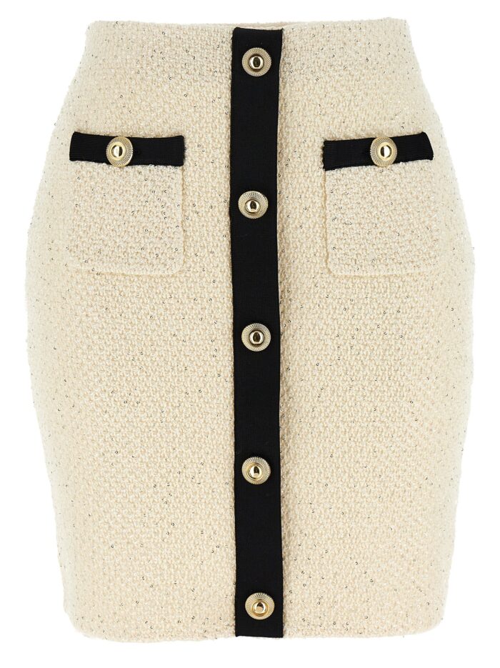 self portrait 'cream sequin knit mini' skirt SELF PORTRAIT 'Cream Sequin Knit Mini' Skirt