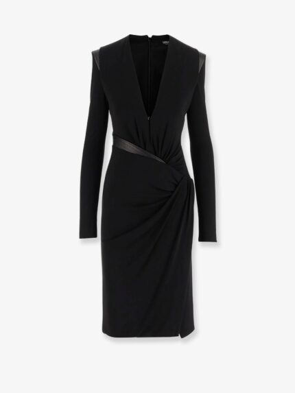Versace Crepe Mini Dress With V-neckline