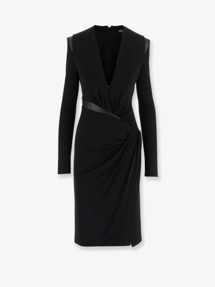 Versace Crepe Mini Dress With V-neckline