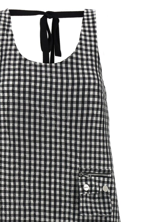 GANNI 'Crinkled Check Long' Dress