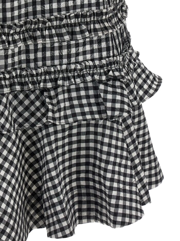 GANNI 'Crinkled Check Mini' Dress