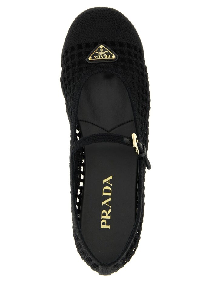 PRADA Crochet Cotton Ballet Flats