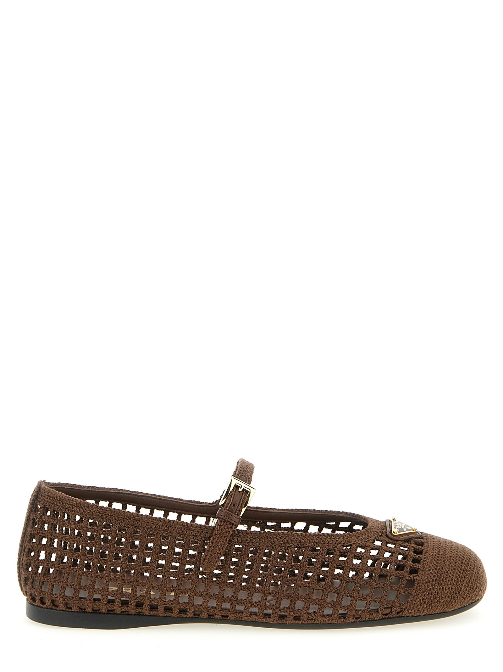 PRADA Crochet Cotton Ballet Flats