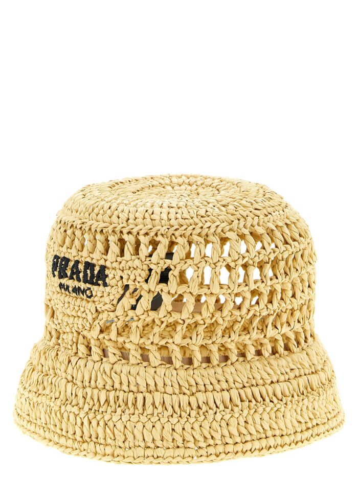 PRADA Crochet Logo Bucket Hat