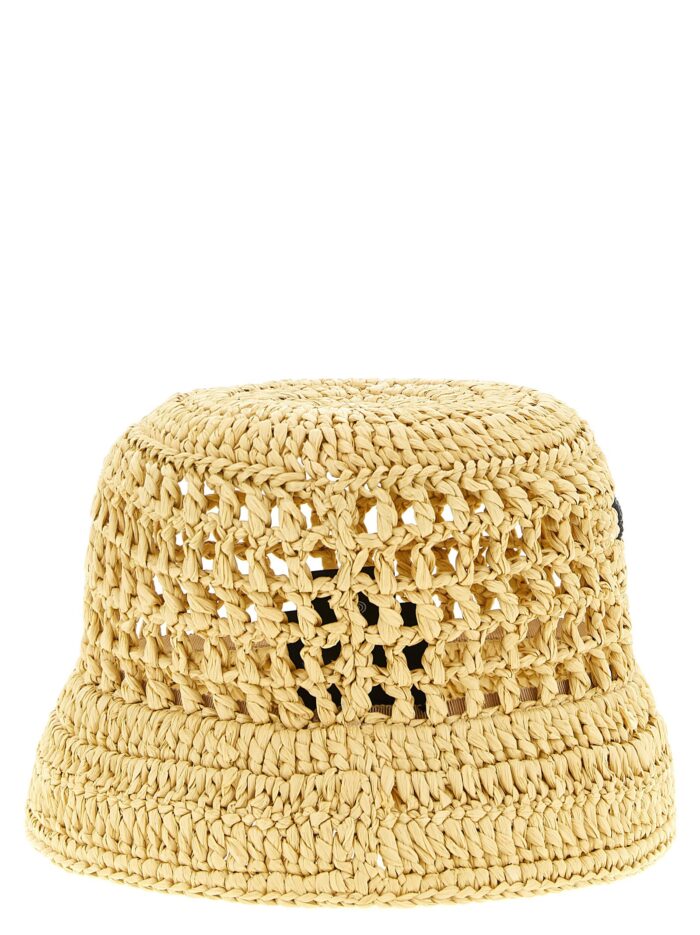PRADA Crochet Logo Bucket Hat
