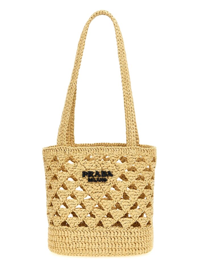 prada crochet logo handbag PRADA Crochet Logo Handbag