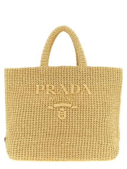 PRADA Crochet Raffia Shopping Bag