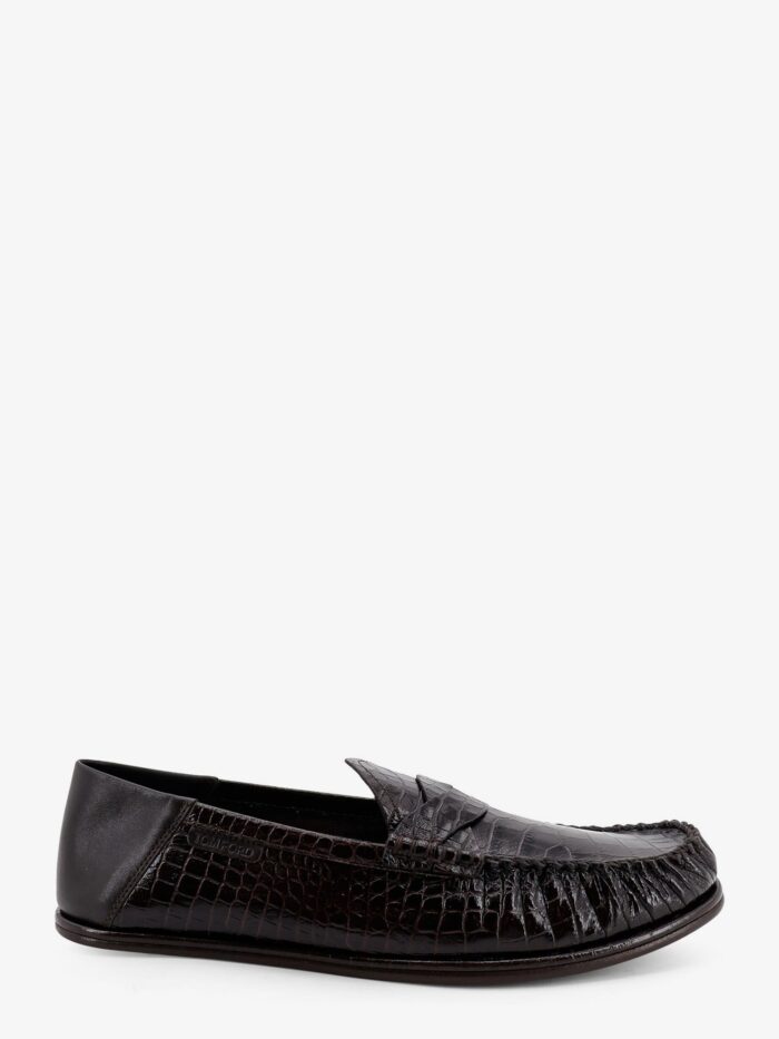 tom ford crocodile print leather loafers TOM FORD Crocodile-print Leather Loafers