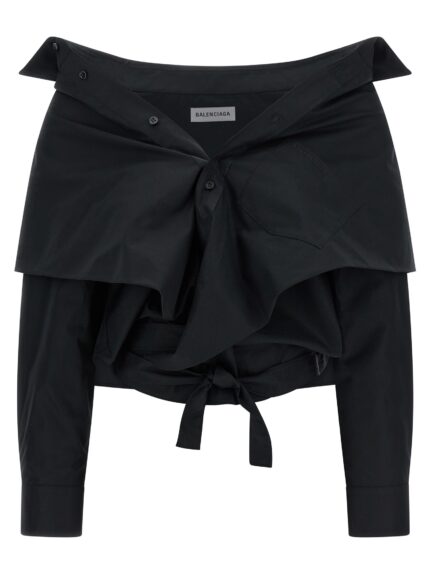 Balenciaga Crop Shirt Off The Shoulder