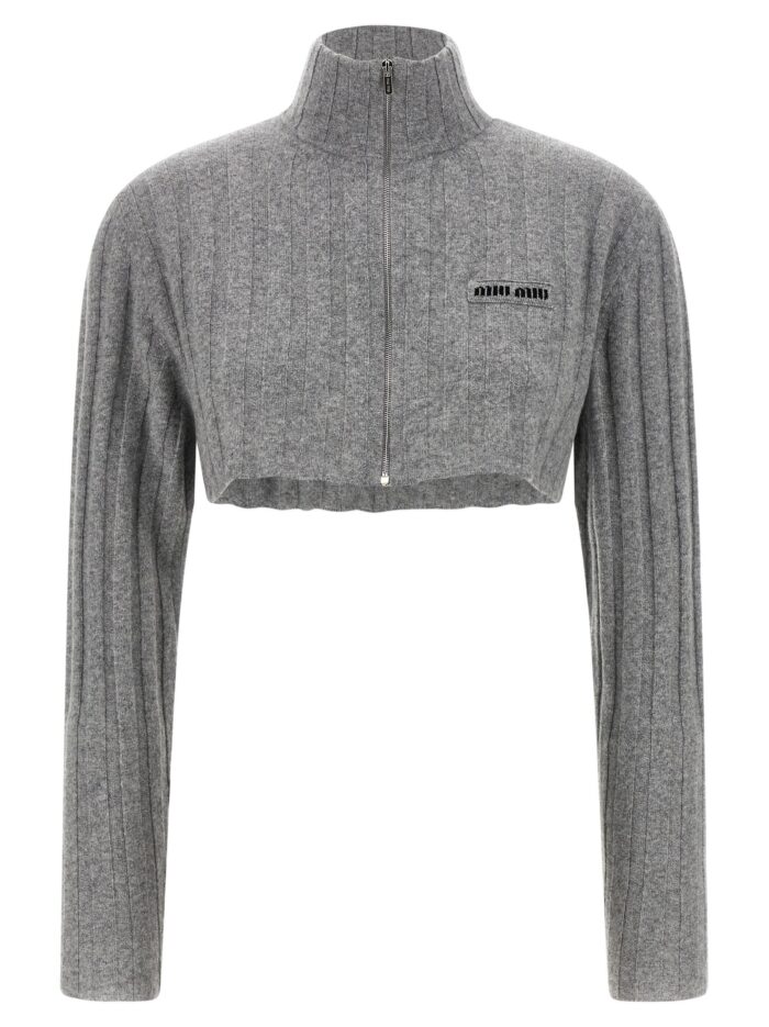 miu miu cropped cardigan Miu Miu Cropped Cardigan