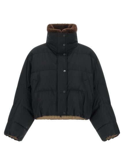 Brunello Cucinelli Down Jacket With Shearling Collar