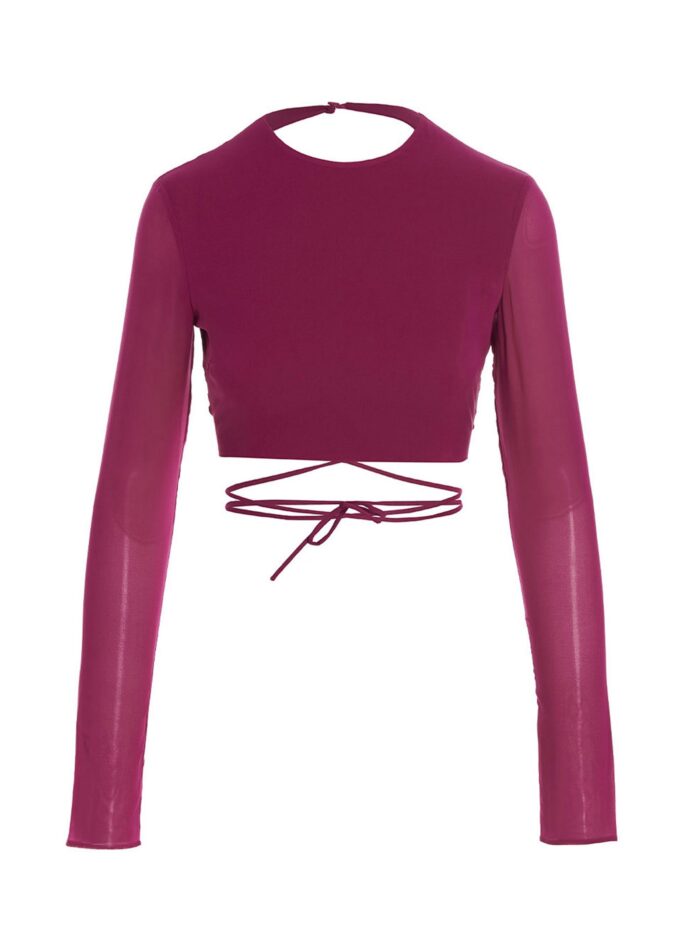 the andamane cropped georgette top THE ANDAMANE Cropped Georgette Top
