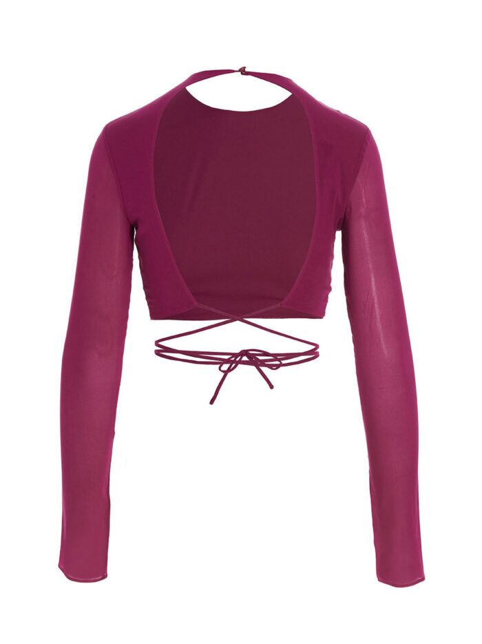 THE ANDAMANE Cropped Georgette Top
