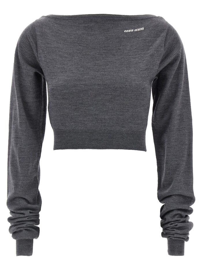 miu miu cropped knit top Miu Miu Cropped Knit Top