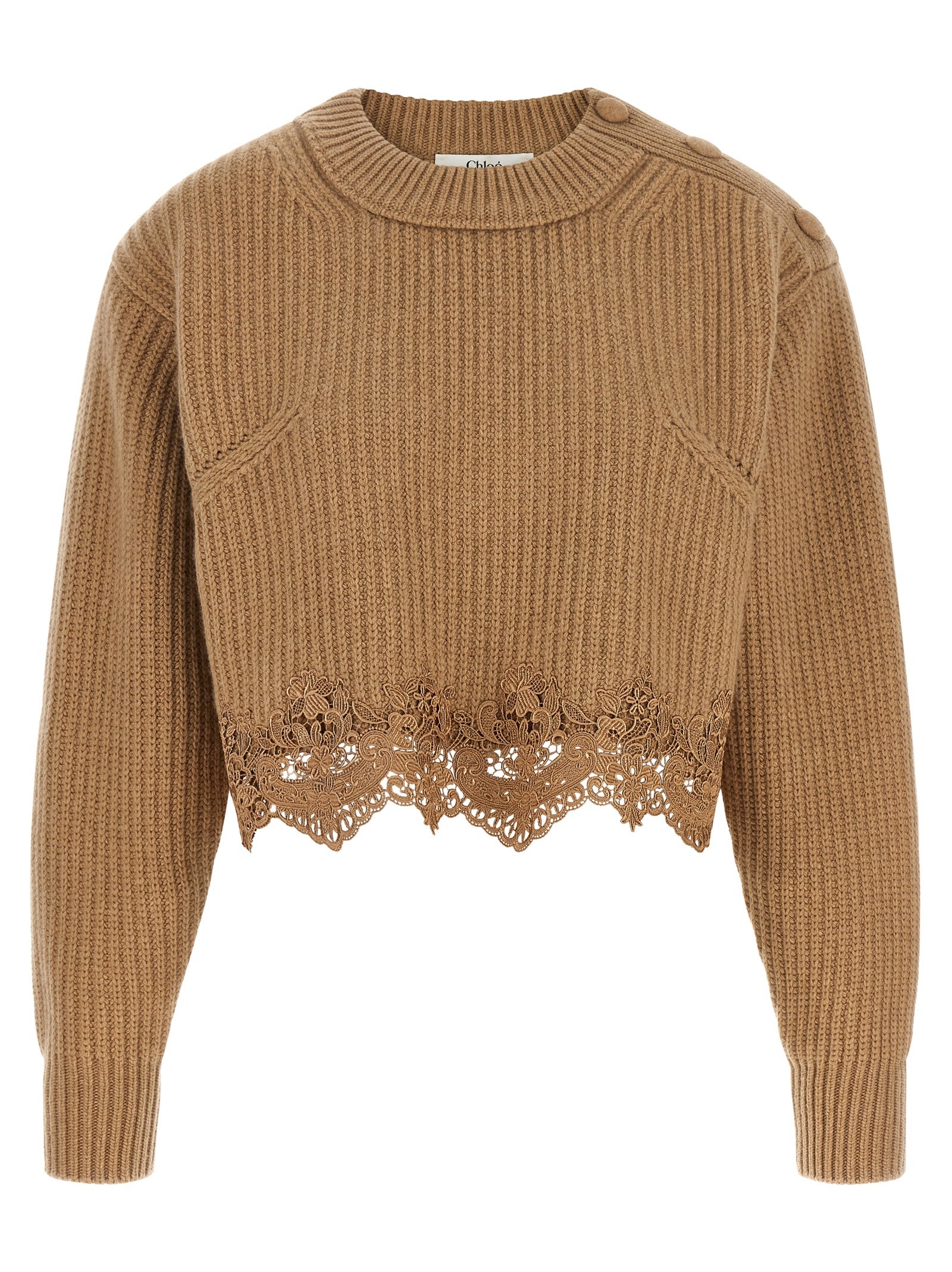 CHLOÉ Cropped Lace Sweater