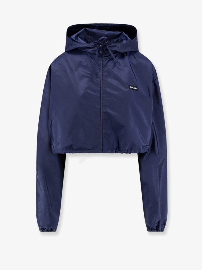 miu miu cropped recycled nylon jacket Miu Miu Cropped Recycled Nylon Jacket