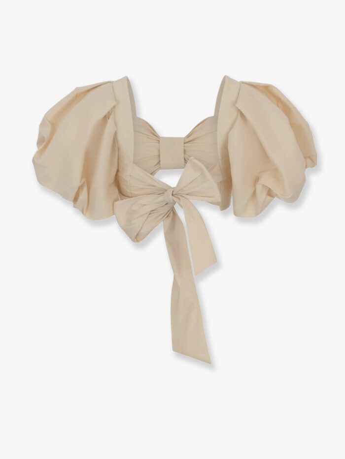 Actualee Cropped Shantung Effect Fabric Top