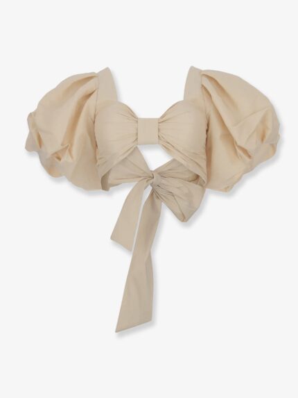 Actualee Cropped Shantung Effect Fabric Top