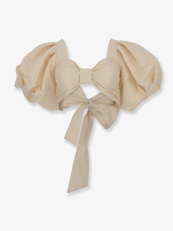 actualee cropped shantung effect fabric top Actualee Cropped Shantung Effect Fabric Top