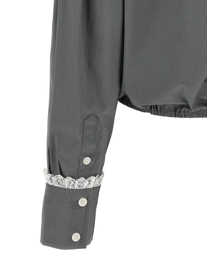 GANNI Cropped Shirt With Lace