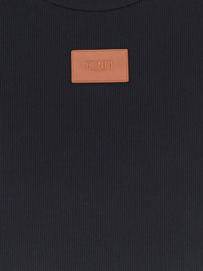 Fendi Cropped Stretch Cotton T-shirt
