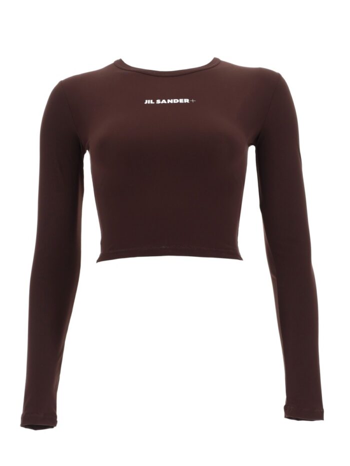 jil sander cropped top with logo Jil Sander Cropped Top With Logo
