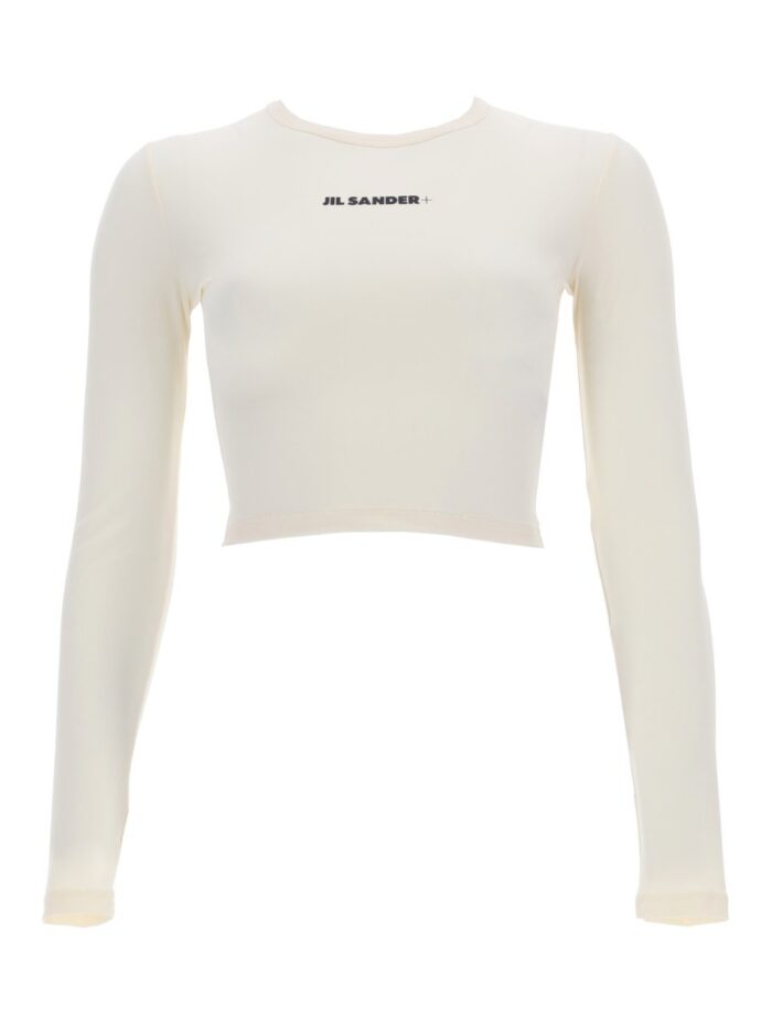jil sander cropped top with logo Jil Sander Cropped Top With Logo