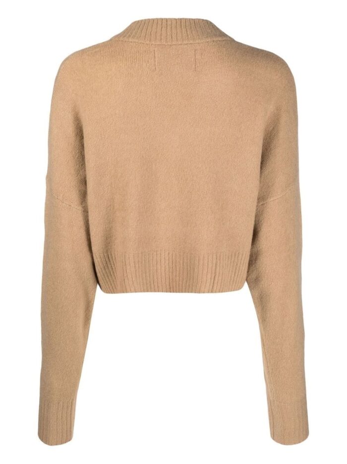 Cropped V-neck Sweater