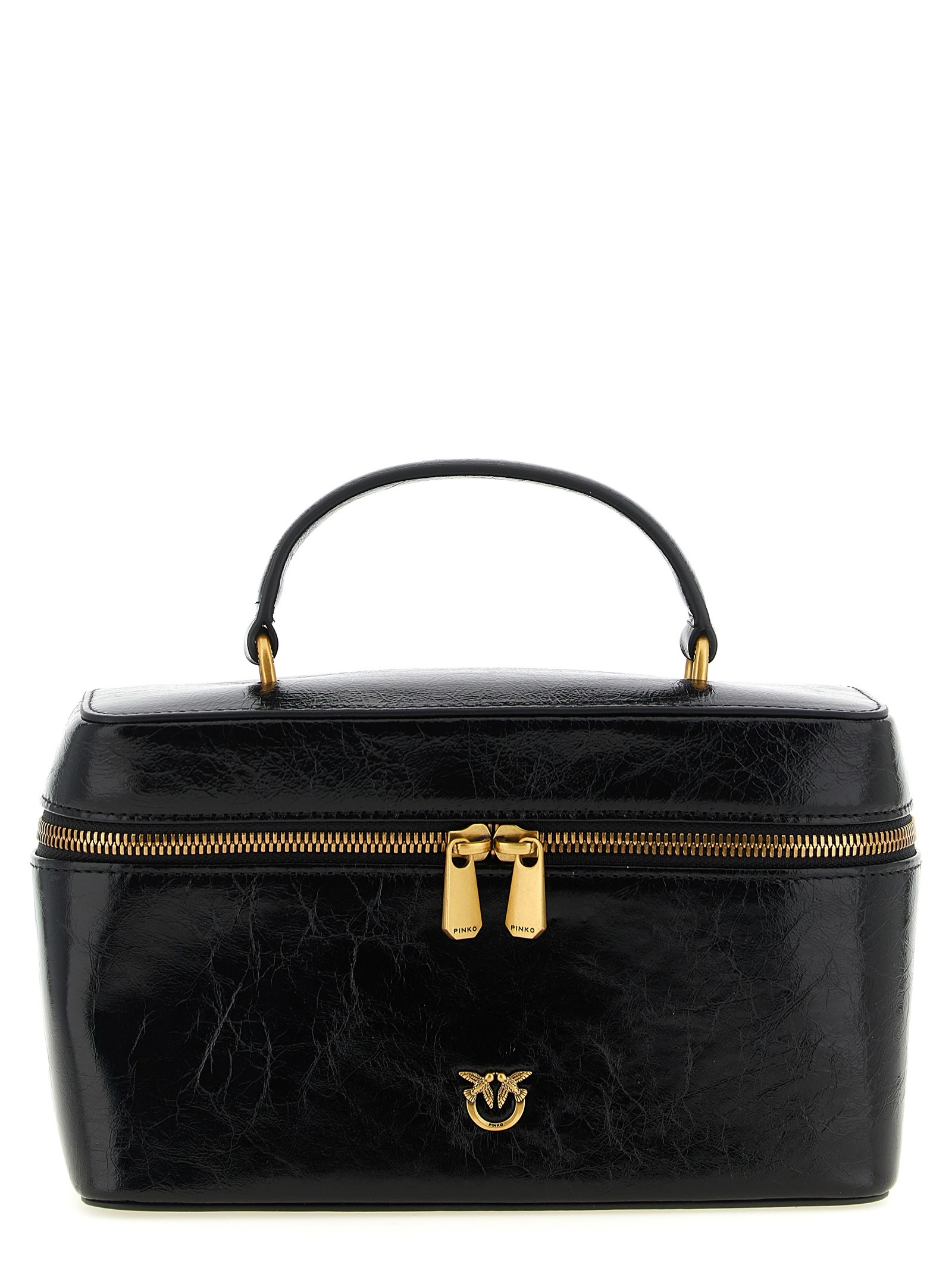 pinko crumpled effect leather handbag Pinko Crumpled Effect Leather Handbag