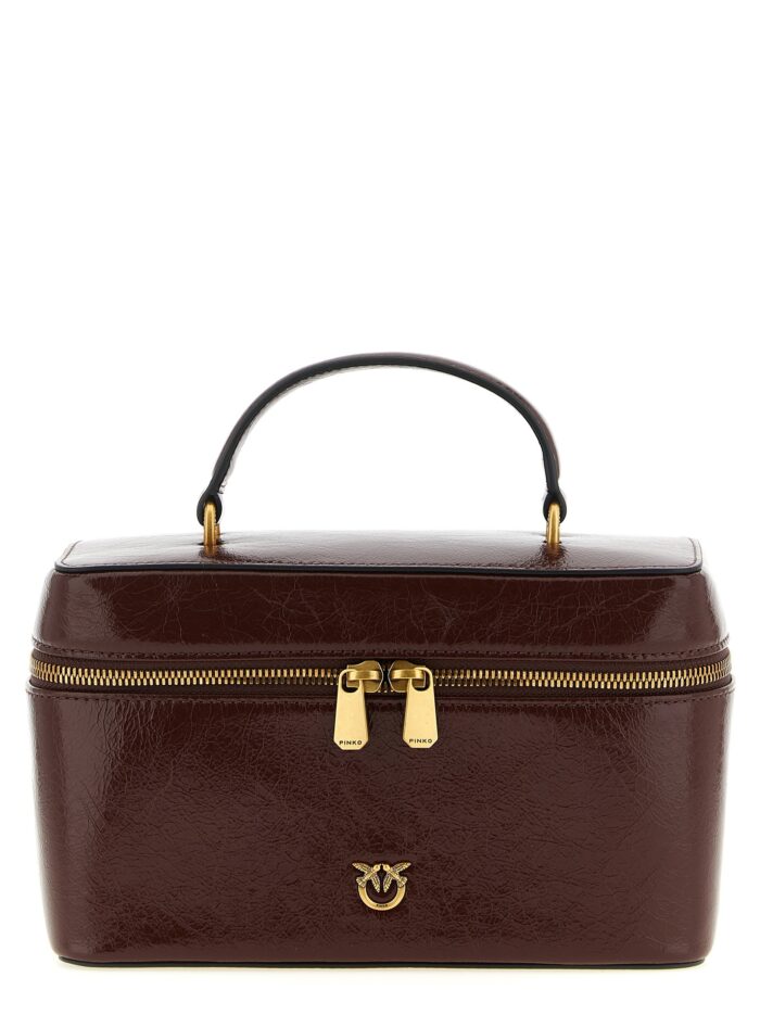 pinko crumpled effect leather handbag Pinko Crumpled Effect Leather Handbag
