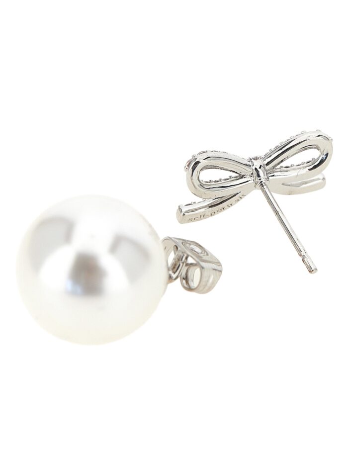 SELF PORTRAIT 'Crystal Bow Pearl Back' Earrings
