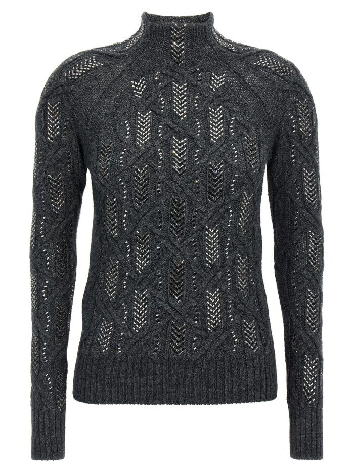 ermanno scervino crystal braid sweater ERMANNO SCERVINO Crystal Braid Sweater