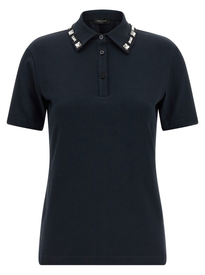 fabiana filippi crystal collar polo shirt Fabiana Filippi Crystal Collar Polo Shirt