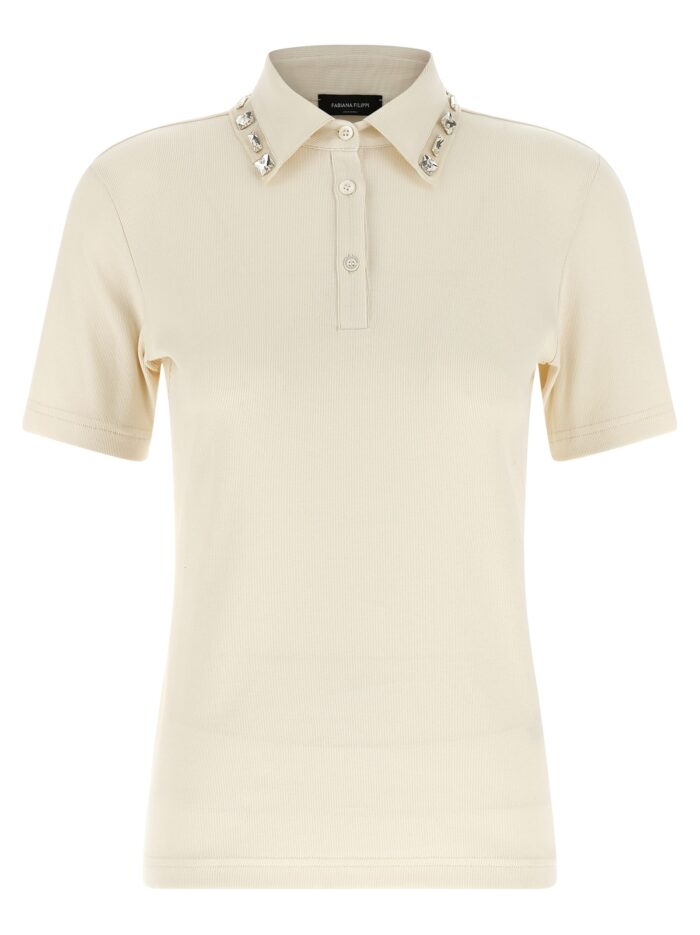 fabiana filippi crystal collar polo shirt Fabiana Filippi Crystal Collar Polo Shirt