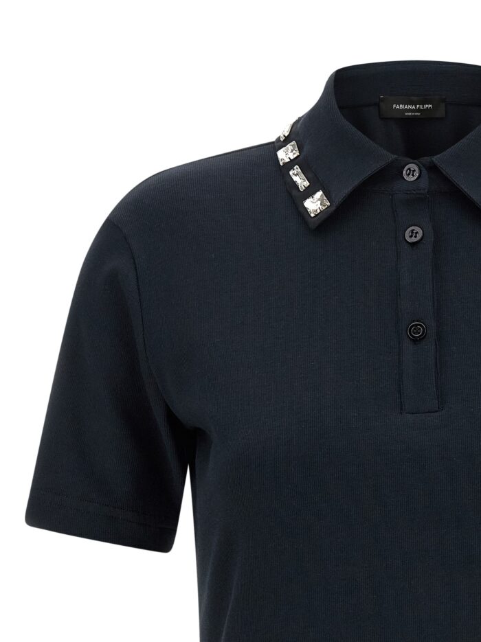 Fabiana Filippi Crystal Collar Polo Shirt