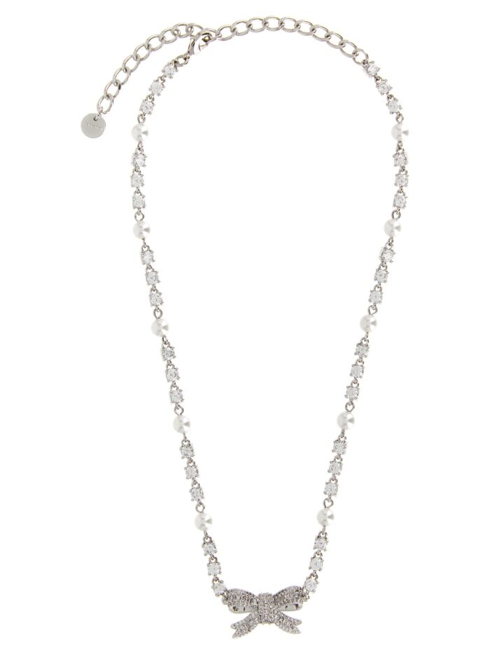 self portrait 'crystal pearl bow' necklace SELF PORTRAIT 'Crystal Pearl Bow' Necklace