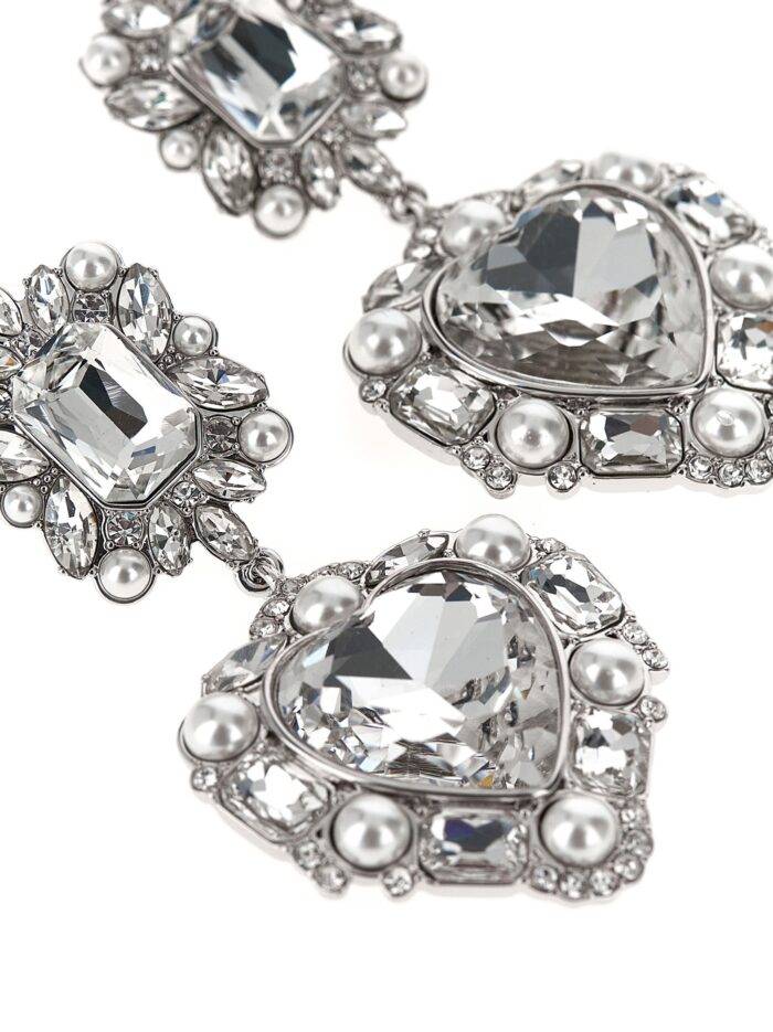 SELF PORTRAIT 'Crystal Pearl Tiered Heart' Earrings