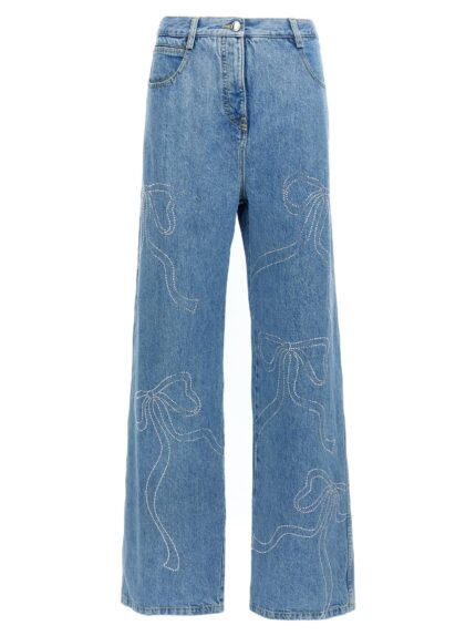 MACH & MACH 'Crystal Ribbon Hot Fix' Jeans
