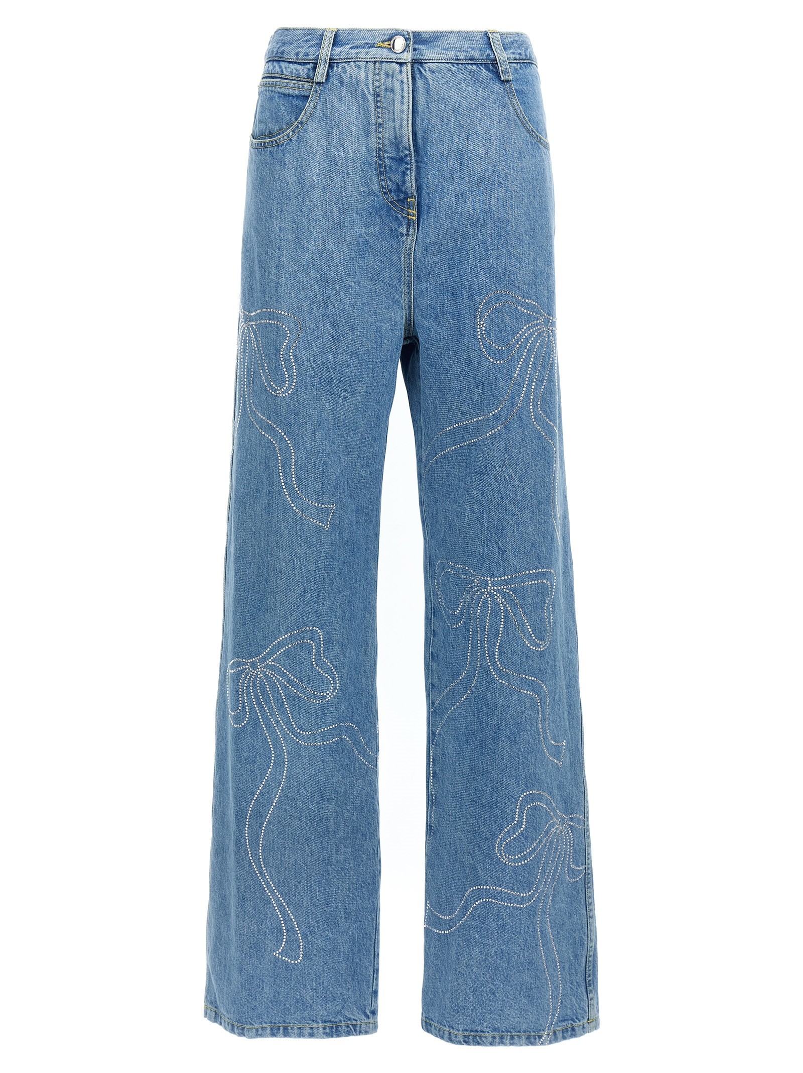 MACH & MACH 'Crystal Ribbon Hot Fix' Jeans