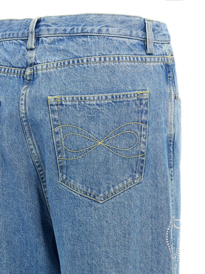 MACH & MACH 'Crystal Ribbon Hot Fix' Jeans