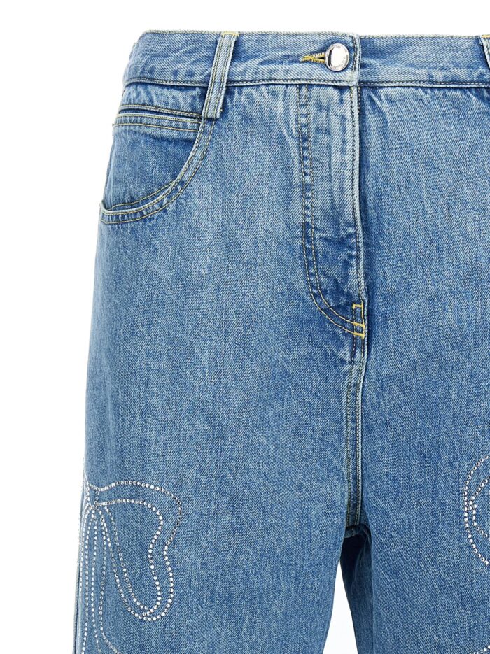 MACH & MACH 'Crystal Ribbon Hot Fix' Jeans