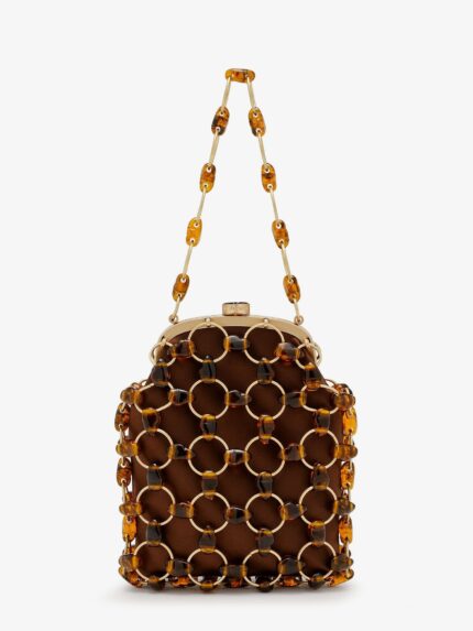 CULT GAIA Brielle Wristlet Leather Handbag With All-over Pearl Detail