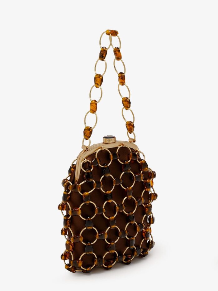 CULT GAIA Brielle Wristlet Leather Handbag With All-over Pearl Detail