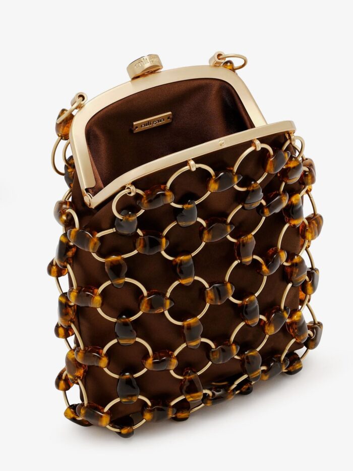 CULT GAIA Brielle Wristlet Leather Handbag With All-over Pearl Detail