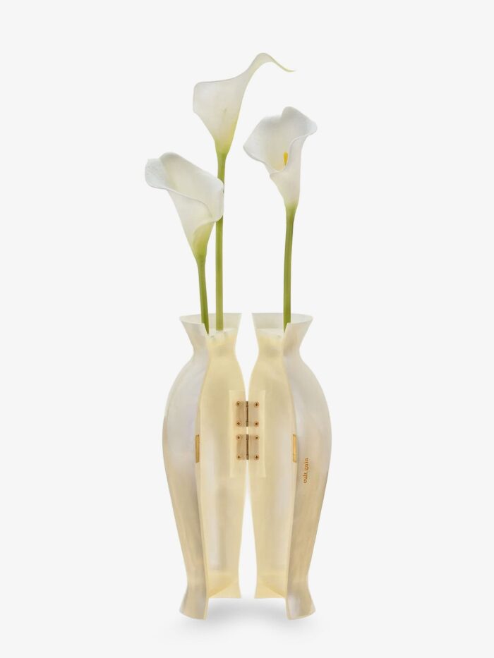 CULT GAIA Florence Acrylic Clutch Bag With Marbled Effect And Calla Lily Detail