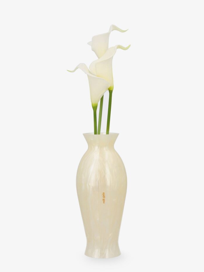 CULT GAIA Florence Acrylic Clutch Bag With Marbled Effect And Calla Lily Detail