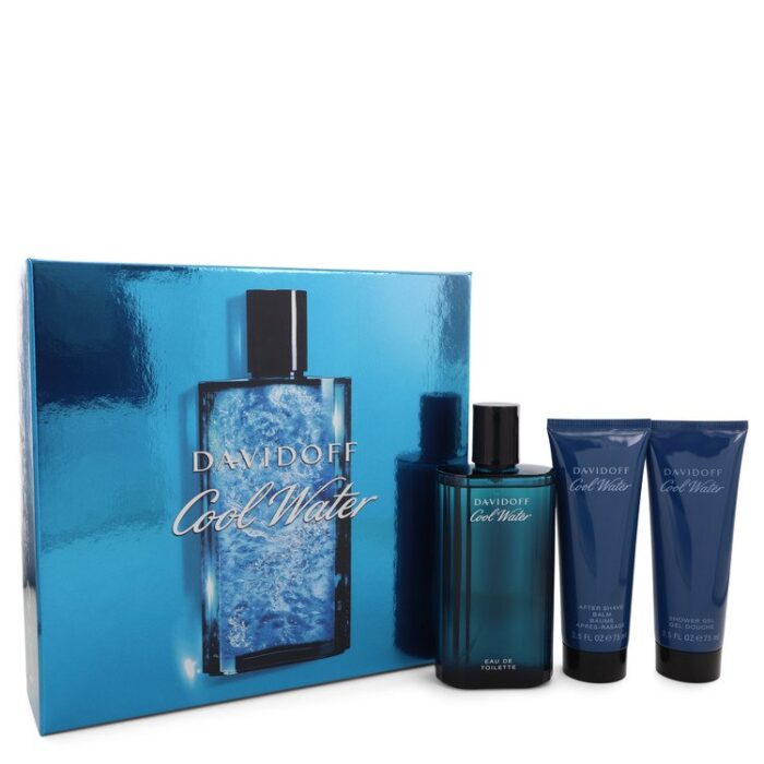 Cool Water By Davidoff - Gift Set -- 4.2 Oz Eau De Toilette Spray + 2.5 Oz After Shave Balm + 2.5 Oz Shower Gel - Image 1