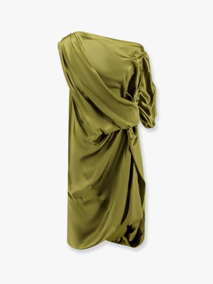 dries van noten dalant silk dress with lateral knot Dries Van Noten Dalant Silk Dress With Lateral Knot