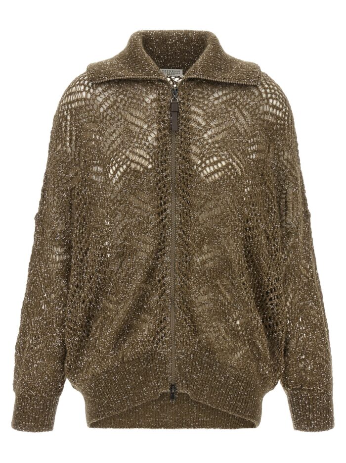 brunello cucinelli 'dazzling abstract leaf' cardigan Brunello Cucinelli 'Dazzling Abstract Leaf' Cardigan